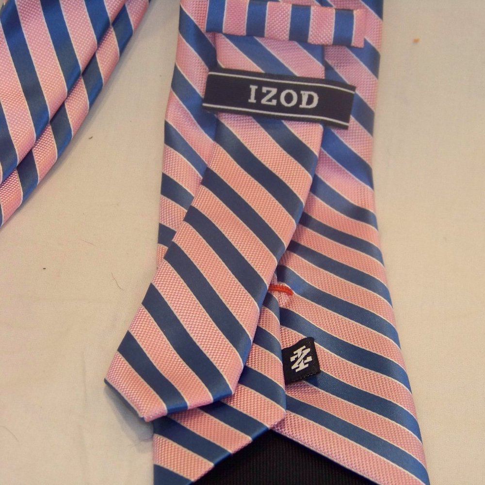 Pink and Blue Stripped IZOD Necktie